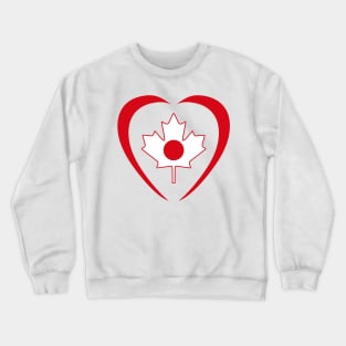 Japanese Canadian Multinational Patriot Flag Series (Heart) Crewneck Sweatshirt